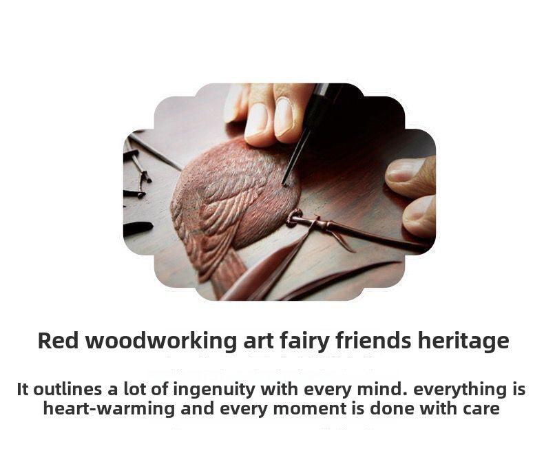 Small-leaf red sandalwood carving lucky beast unicorn hand-held pieces agarwood cultural play wooden crafts tea pet ornaments