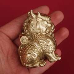 Pure copper unicorn endorsement desktop small ornaments study room paperweight creative play hand-held tea pet men's gift