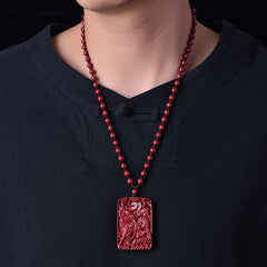 Cinnabar fire unicorn pendant five elements lack of fire to replenish fire to protect the master unicorn necklace men and women pendant jade unicorn