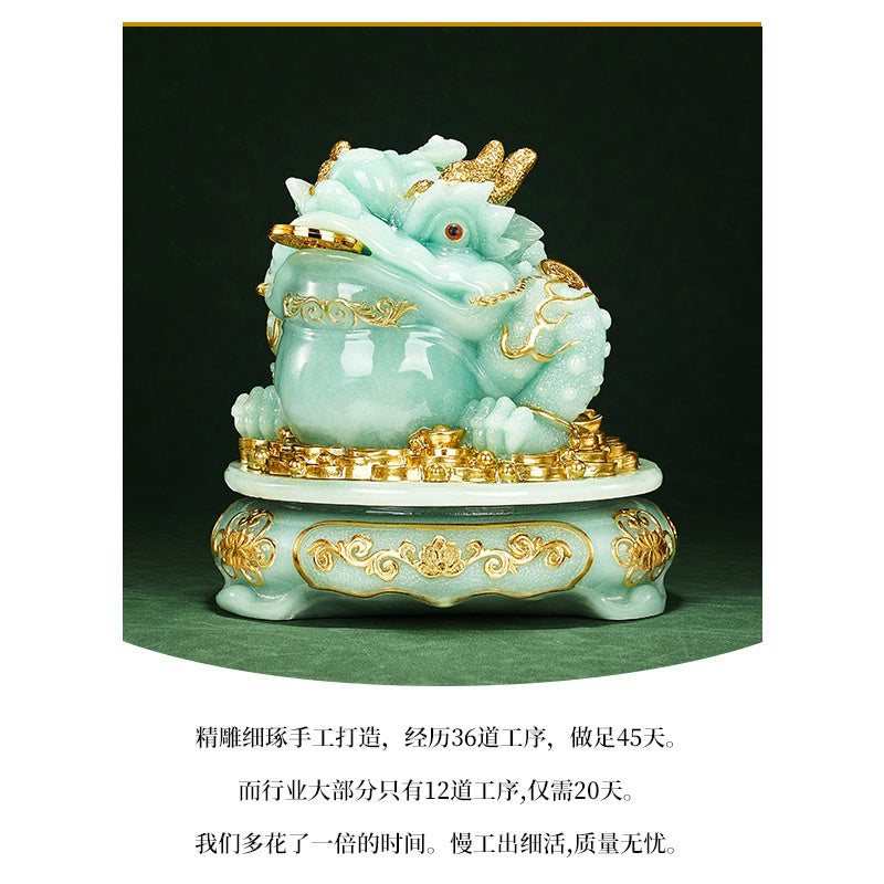 Jade golden toad ornaments to attract wealth golden cicada toad living room high-end atmosphere office table shop relocation opening gift