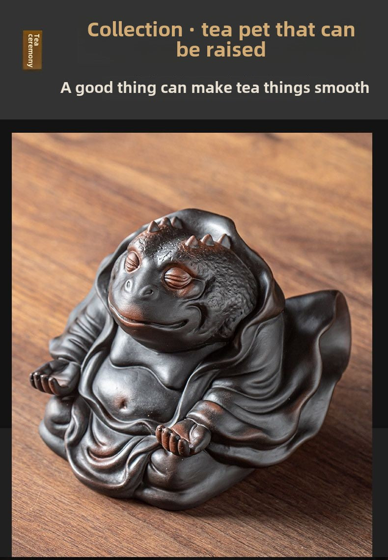 Purple pottery toad fairy tea pet can be raised tea fun tea play office desktop personality decoration ornaments Kung Fu tea ceremony living room accessories