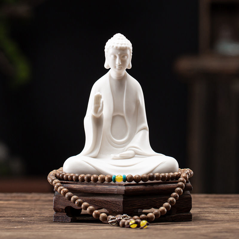 White porcelain small Buddha tea pet tea play can be raised Zen Buddha statue ornaments boutique Creative safety decoration crafts