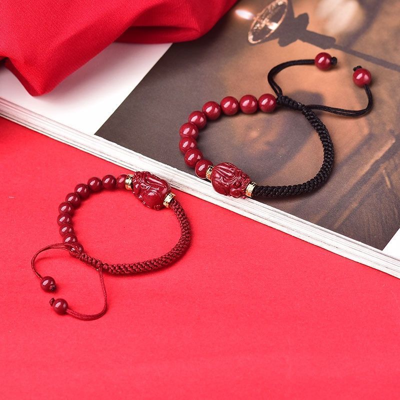 Cinnabar bracelet Golden Toad Jifucai red rope bracelet girls' bracelet couple bracelet men's trendy pair