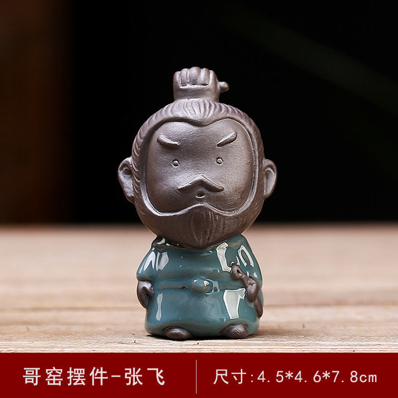 Fushoutao exquisite tea pet ornaments Geyao ice crack can be raised tea toys tea set Xiaoheshan tea pet Three Kingdoms tea toys