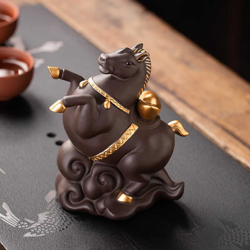 Creative twelve zodiac purple sand tea pet ornaments, you can immediately have money to raise tea ceremony boutique fortune zodiac tea set accessories