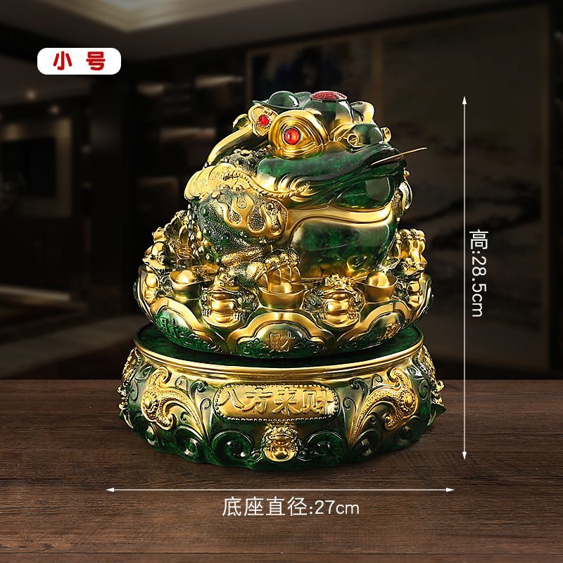 Lucky Golden Toad Ornaments Rotating Three-legged Toad Entrance TV Cabinet Office Decoration Shop Opening Hotel Gift