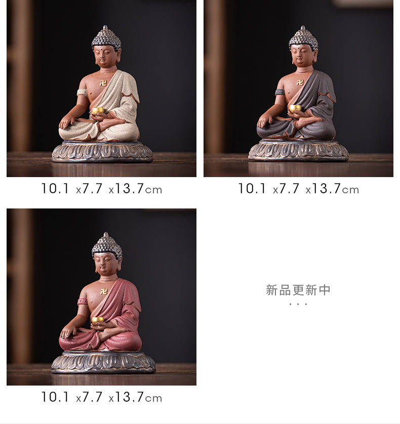 New Chinese Zen Sakyamuni Buddha small ornaments ceramic desktop Tathagata Buddha tea pet decoration crafts