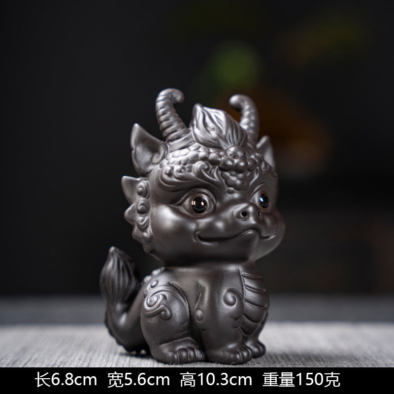 [Exquisite workmanship] Zisha tea pet dragon ornaments can attract wealth and can be used to raise fine tea and play with dual-purpose tea tables, personalized twelve zodiac dragon tea pet ornaments