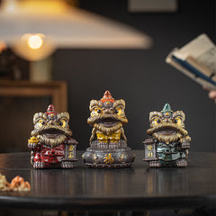 National trend awakening lion tea pet ornaments creative ceramic cute little lion fortune home tea room antique shelf decoration gift