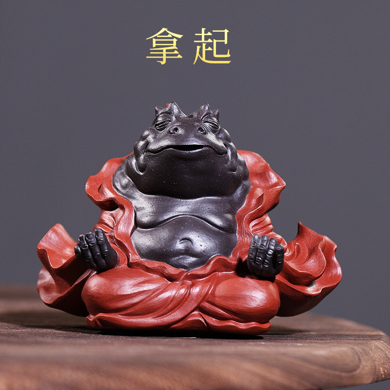 Yixing purple sand original ore tea pet ornaments boutique can raise toad fairy tea to play tea ceremony creative pure handmade Zen golden toad