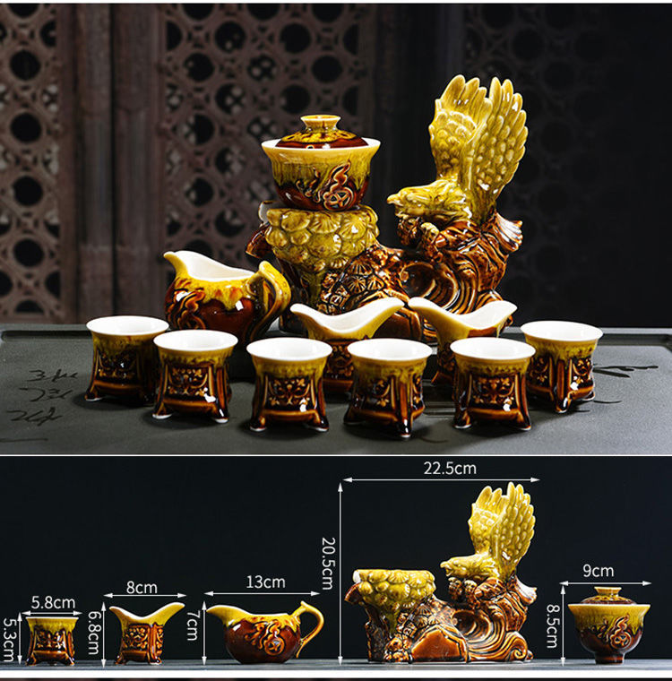 Tea set small set home simple ceramic kung fu tea cup a complete set of Internet celebrity lazy full-automatic tea maker high-end