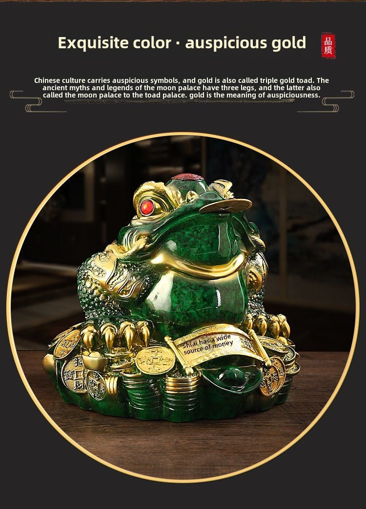 Lucky Golden Toad Ornaments Rotating Three-legged Toad Entrance TV Cabinet Office Decoration Shop Opening Hotel Gift