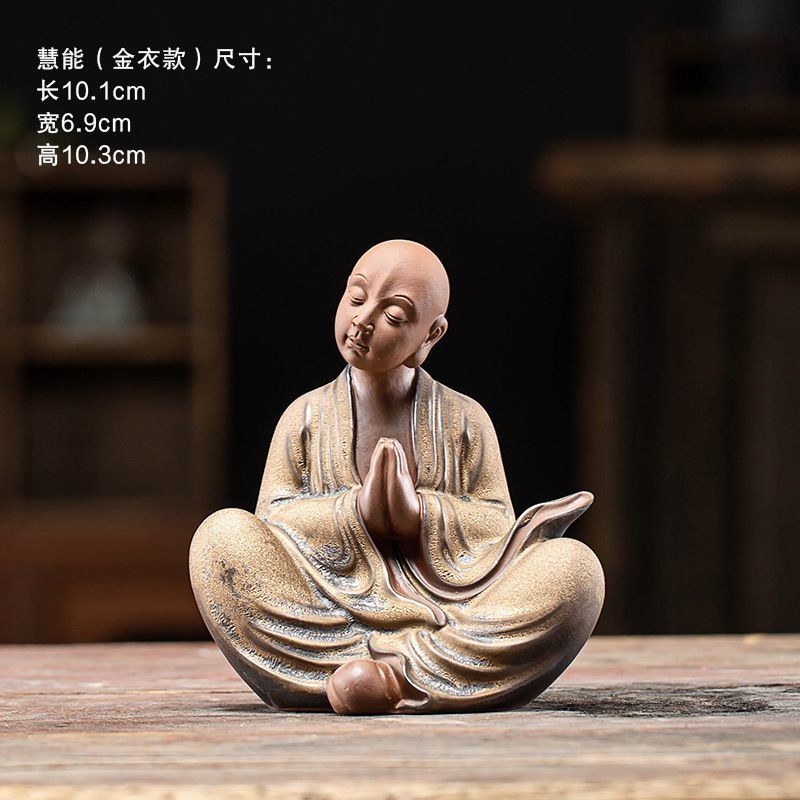 Little monk Zen tea pet ornaments creative purple sand personality little monk tea table decoration tea ceremony check plate decoration