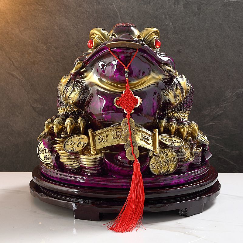 Purple Qi Donglai Lucky Golden Toad Ornaments High-end Opening Gift Office Home Shop Bar Golden Cicada Crafts