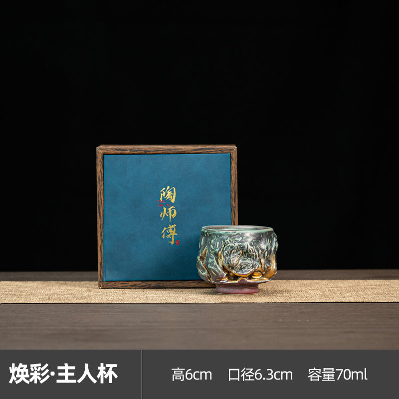 Master Cup Dunhuang Rabbit Master Cup Jianzhan Handmade Cultural and Creative Cup Gold-painted High-end Retro Tea Cup Tea Cup Gift Box