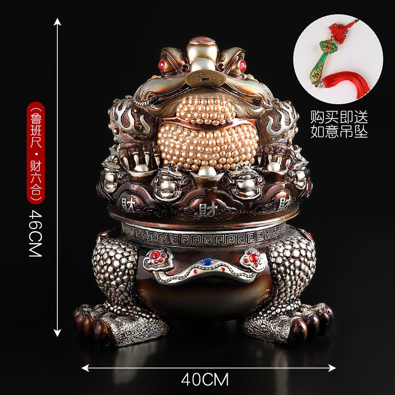 Golden toad fortune-bringing ornaments three-legged golden cicada opening gift shop office wine cabinet TV cabinet decoration