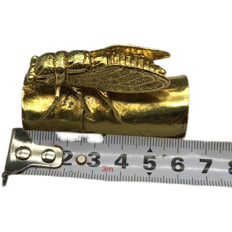 Solid brass bamboo cicada blockbuster cicada handmade desktop ornaments hand-held pieces