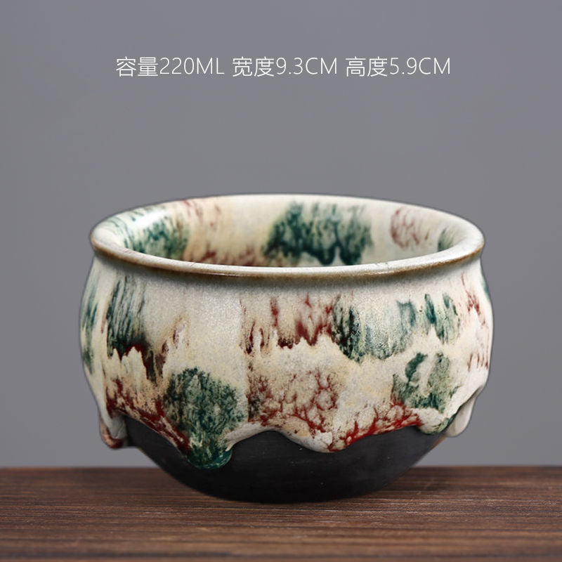 Solitary wood-fired master cup teacup ceramic kiln-changed Shino-fired iron tire home Japanese style large single tea cup