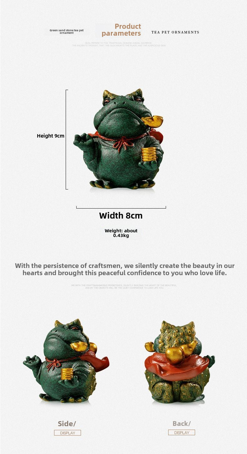 Chinese style national tide auspicious toad golden toad fish tank landscaping home desktop decoration creative gift boutique tea pet ornaments