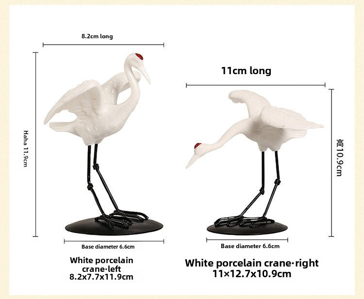 Creative Dehua white porcelain crane boutique can be raised tea pet ornaments office living room study desktop decoration gift