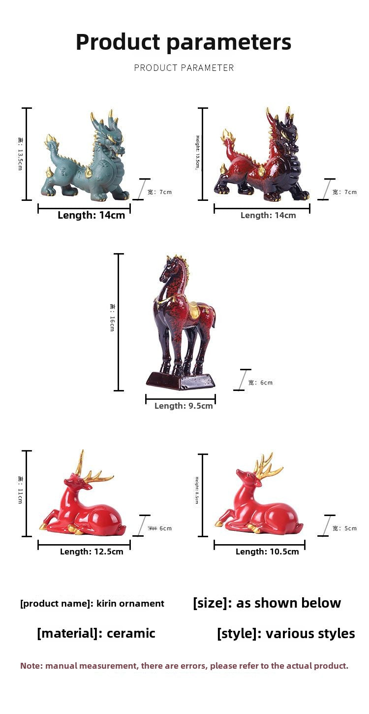 Lucky Chinese style sandalwood unicorn qianlima flow incense grains incense tea pet desktop living room car ornaments office