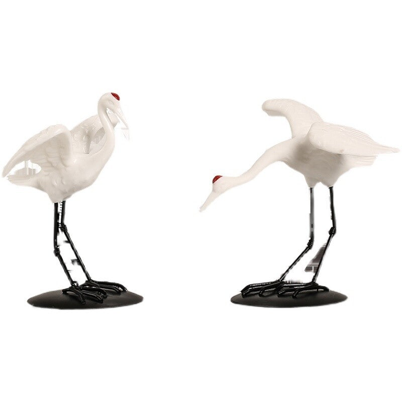 Creative Dehua white porcelain crane boutique can be raised tea pet ornaments office living room study desktop decoration gift