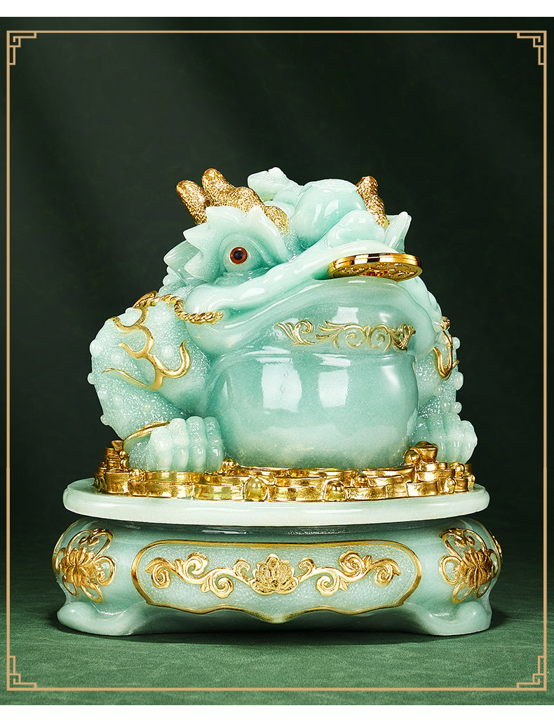 Jade golden toad ornaments to attract wealth golden cicada toad living room high-end atmosphere office table shop relocation opening gift