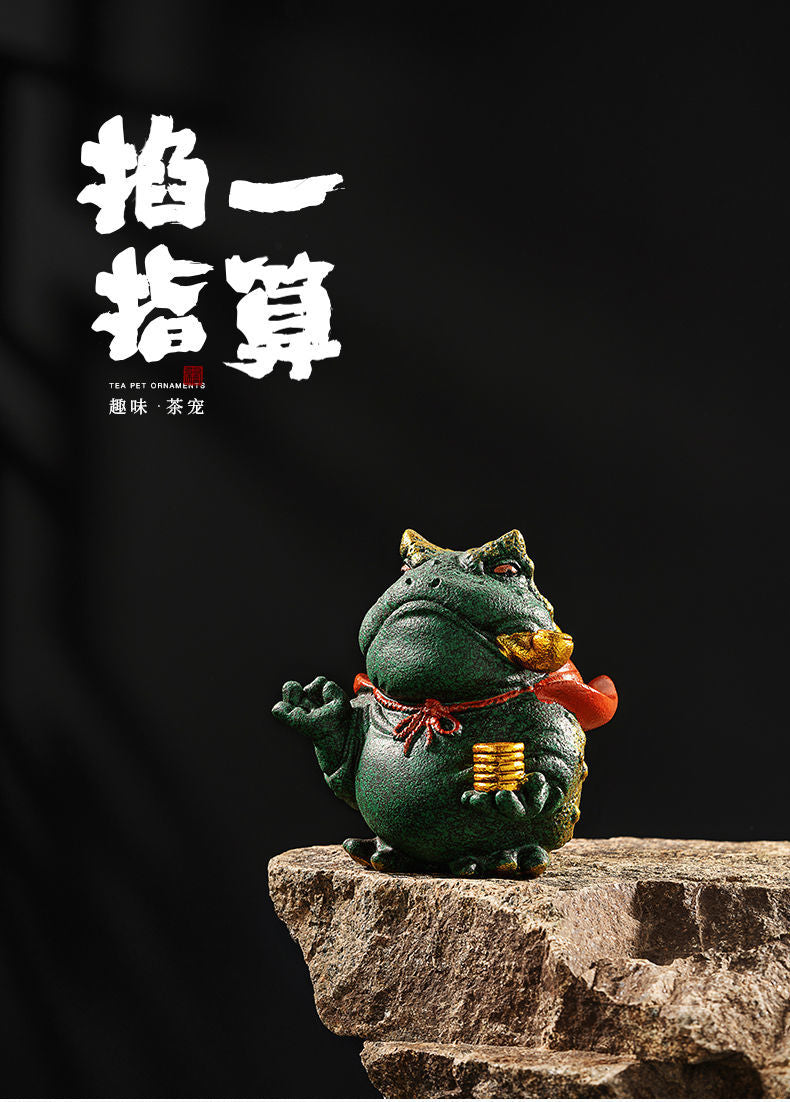 Chinese style national tide auspicious toad golden toad fish tank landscaping home desktop decoration creative gift boutique tea pet ornaments