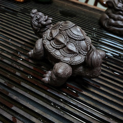 Yixing purple sand tea pet Baxia dragon turtle sculpture exquisite ornaments