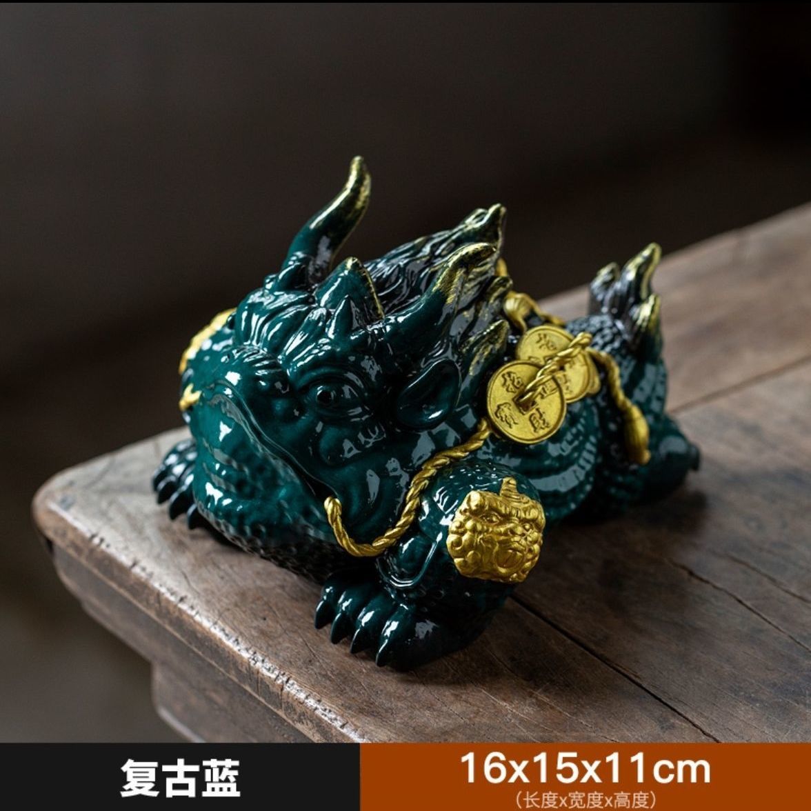 Fortune-attracting golden toad Feng Shui ornaments, large toad tea pets, can be raised as office shop opening gifts, ceramic crafts