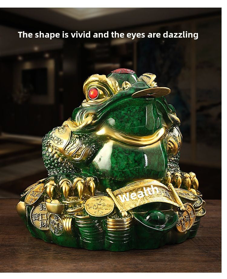 Lucky Golden Toad Ornaments Rotating Three-legged Toad Entrance TV Cabinet Office Decoration Shop Opening Hotel Gift