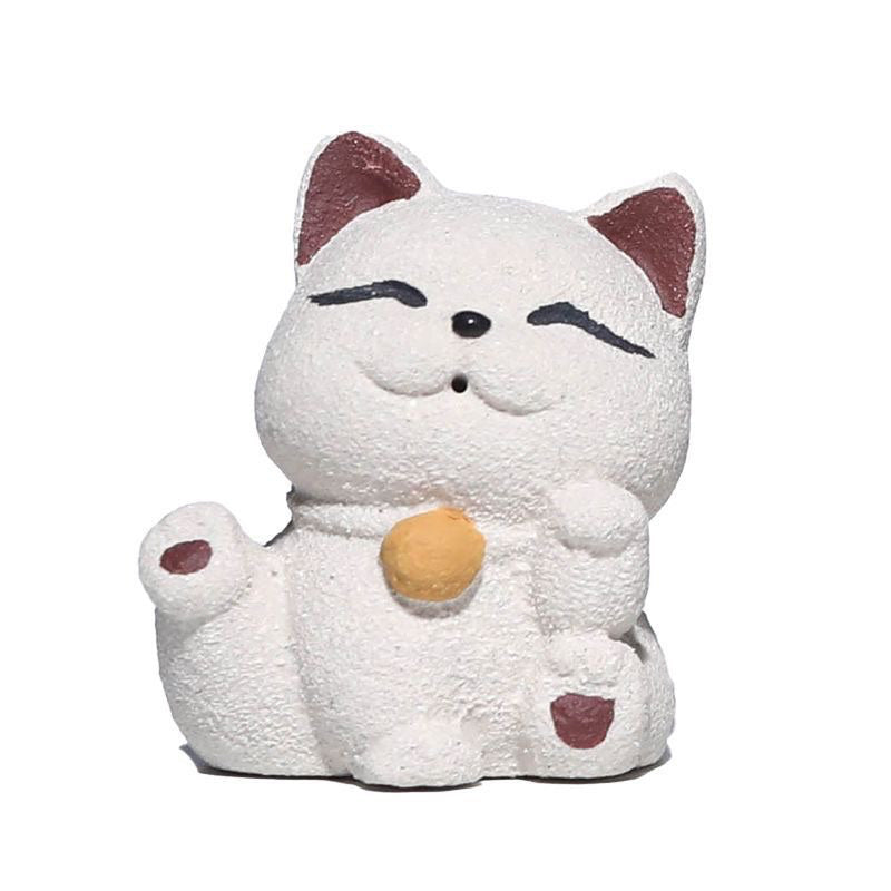 Yixing purple sand tea pet [Lucky Cat] Ornament sculpture tea set creative model can be raised to decorate the tea table kitten