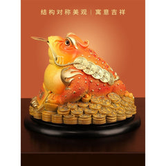 "Wealth and Prosperity" Copper Golden Toad Ornaments All-copper Three-legged Toad High-end Fortune-bringing Living Room Opening Gift Crafts