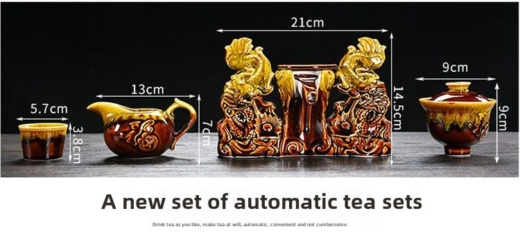 Tea set small set home simple ceramic kung fu tea cup a complete set of Internet celebrity lazy full-automatic tea maker high-end