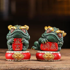 Green sandstone national trend style golden toad to attract wealth and win mascot tea pet tea play fish tank landscaping decoration ornaments