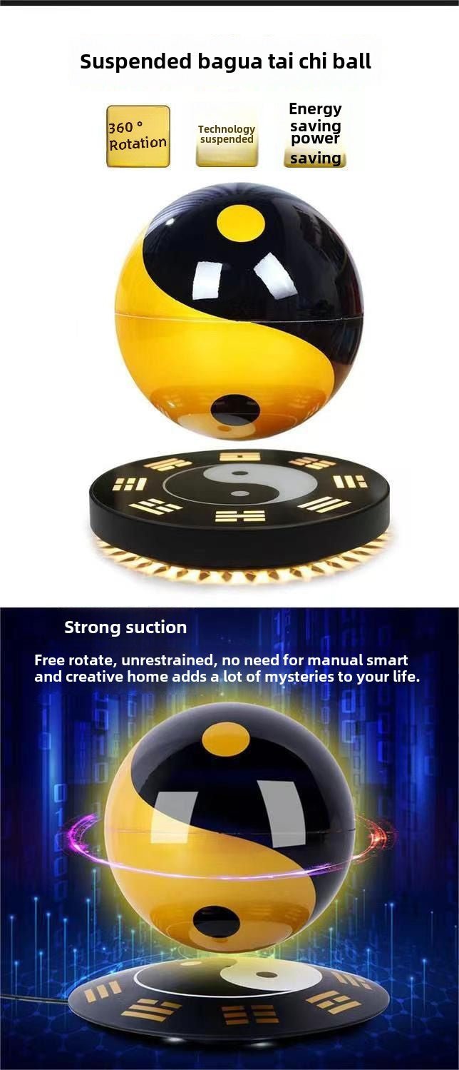 Tai Chi ball magnetic suspension ornaments rotating fortune-attracting eight trigrams feng shui ball porch room office energy ball opening gift