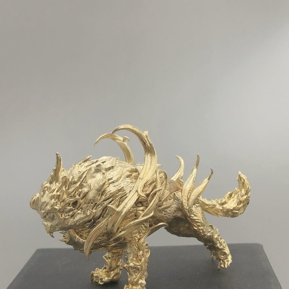 Ancient mythical beast Qiongqi Qilin Bai Ze pure copper solid domineering ornaments Chaos Taotie Taowu Bi'an Charter Chiwen