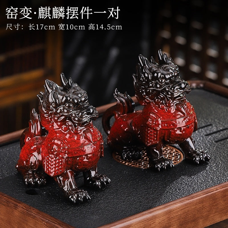 Kirin ornaments Chinese retro tea pet