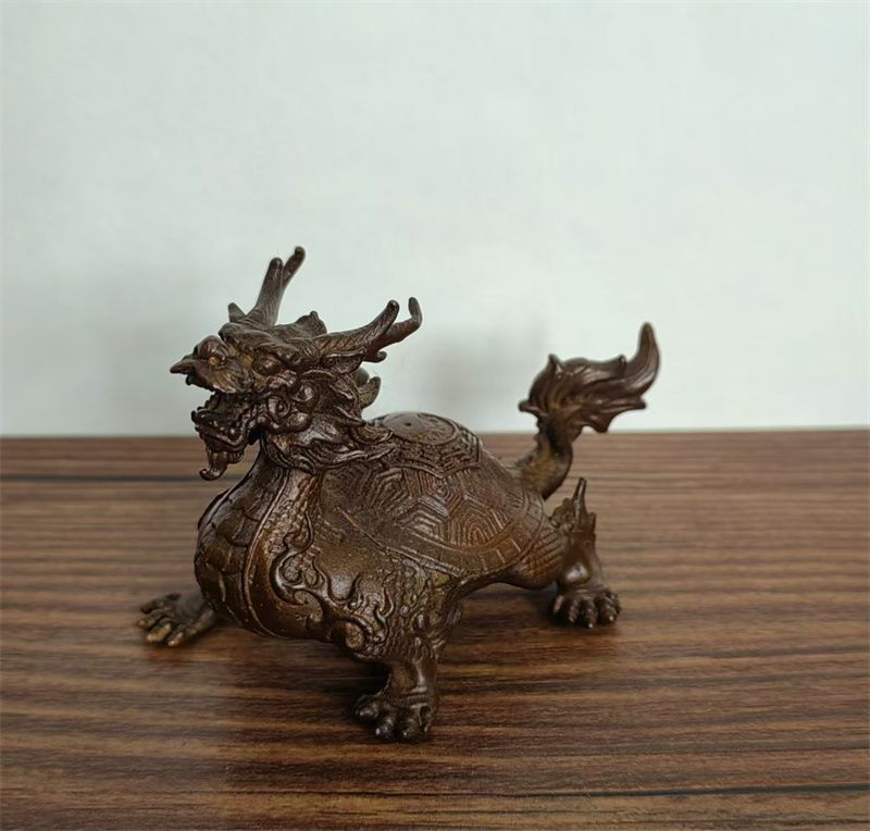 Antique dragon turtle ornaments dragon head turtle home living room office decoration tea pet crafts dragon pattern dragon turtle gift