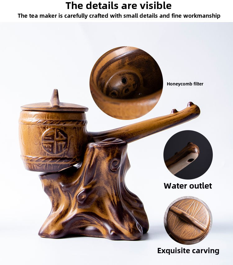 [Modern Chinese style] Special price lazy fully automatic Kung Fu tea set for home drinking tea, high-end, simple, retro, creative, ceramic, anti-scalding