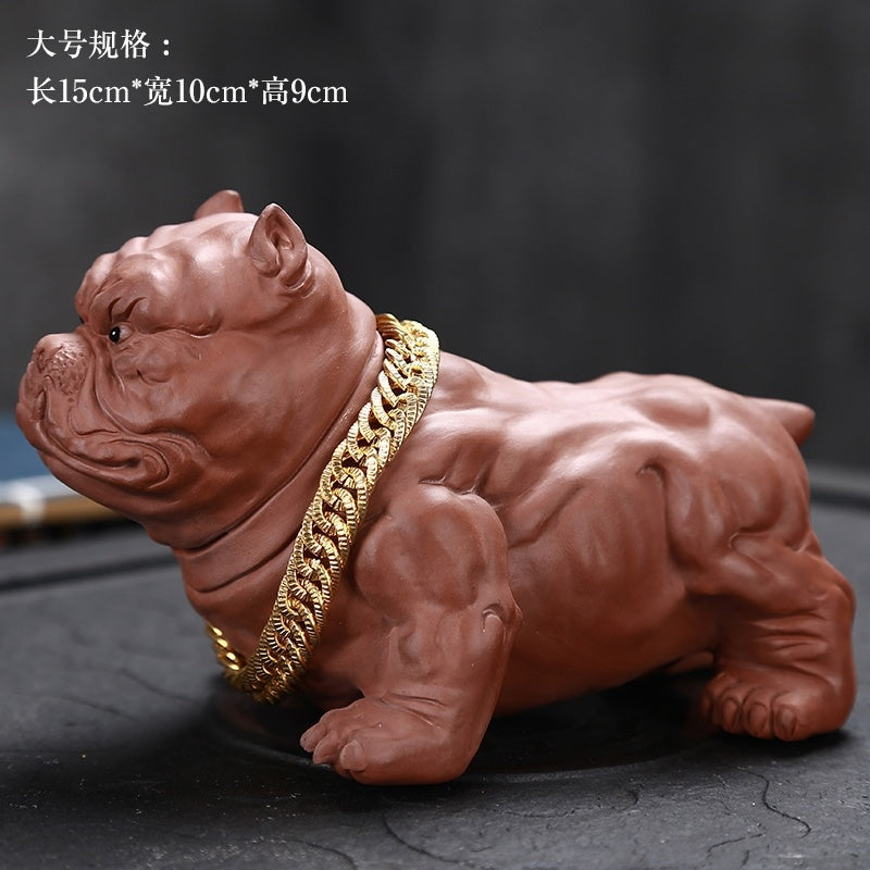 Purple sand tea pet ornaments can be used for home use to attract wealth, dragon turtle, pixiu, golden toad, office tea toys, fine tea ceremony accessories