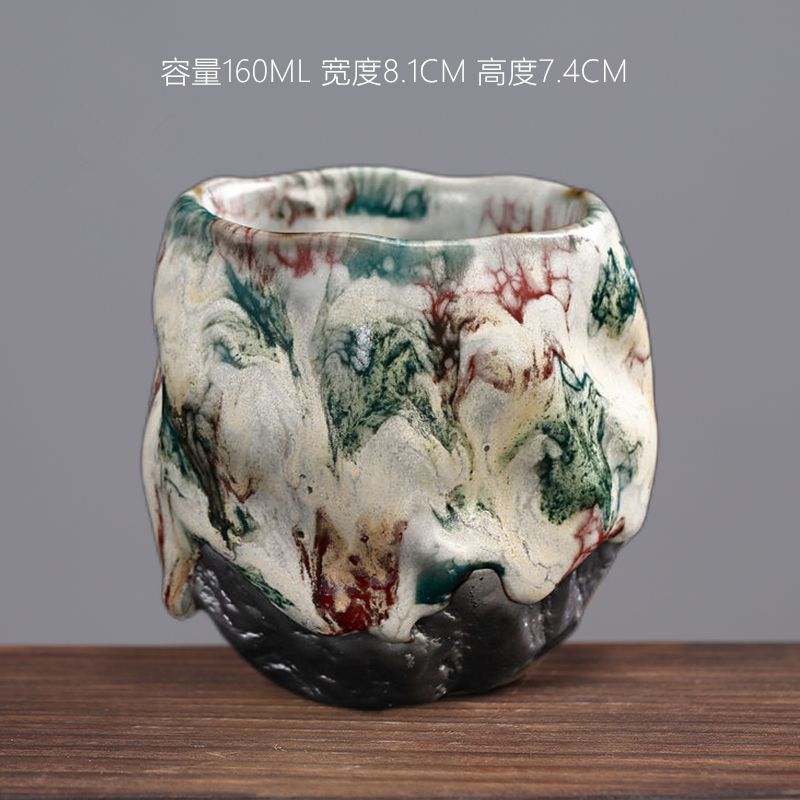 Solitary wood-fired master cup teacup ceramic kiln-changed Shino-fired iron tire home Japanese style large single tea cup