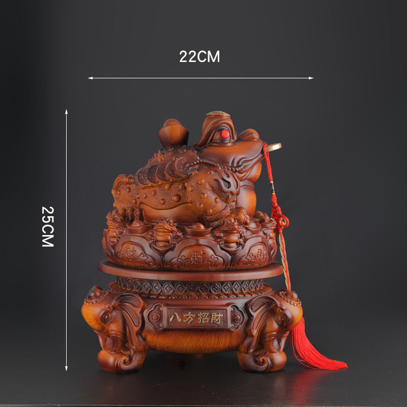 Golden toad fortune-bringing ornaments three-legged golden cicada opening gift shop office wine cabinet TV cabinet decoration