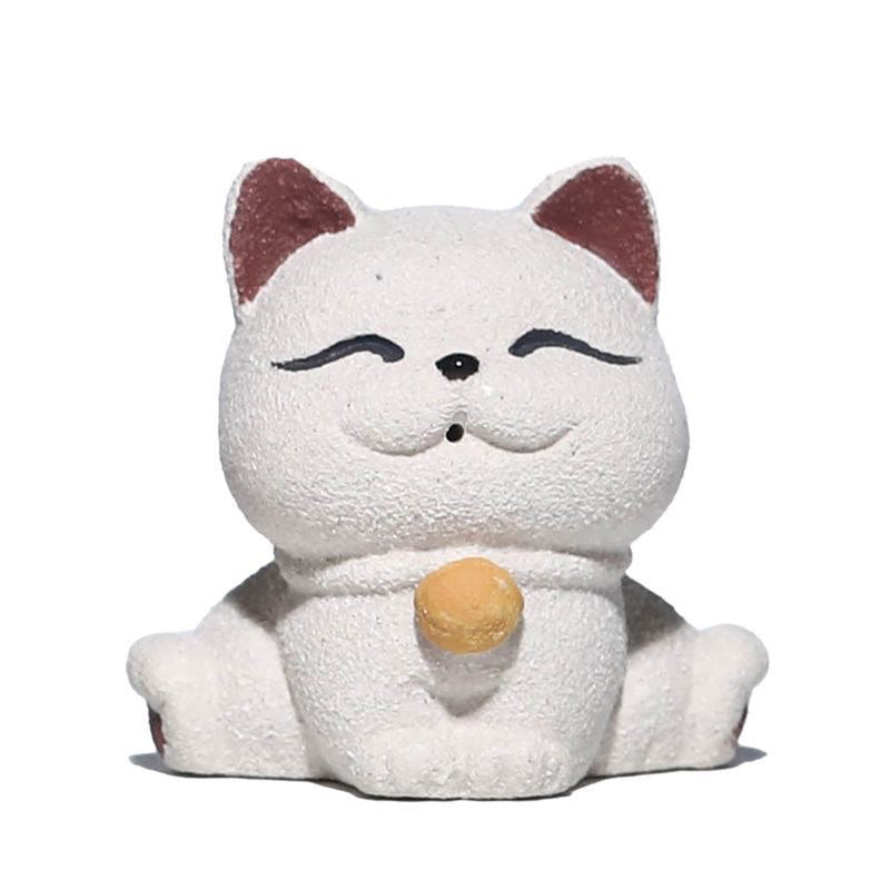 Yixing purple sand tea pet [Lucky Cat] Ornament sculpture tea set creative model can be raised to decorate the tea table kitten