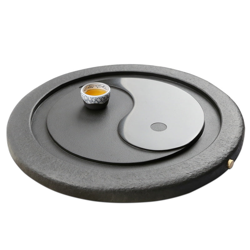 Tai Chi Bagua Wujin Stone Tea Tray Natural Raw Stone Round Stone Tea Sea Tea Set Home Integrated Stone Tea Tray Dual Use