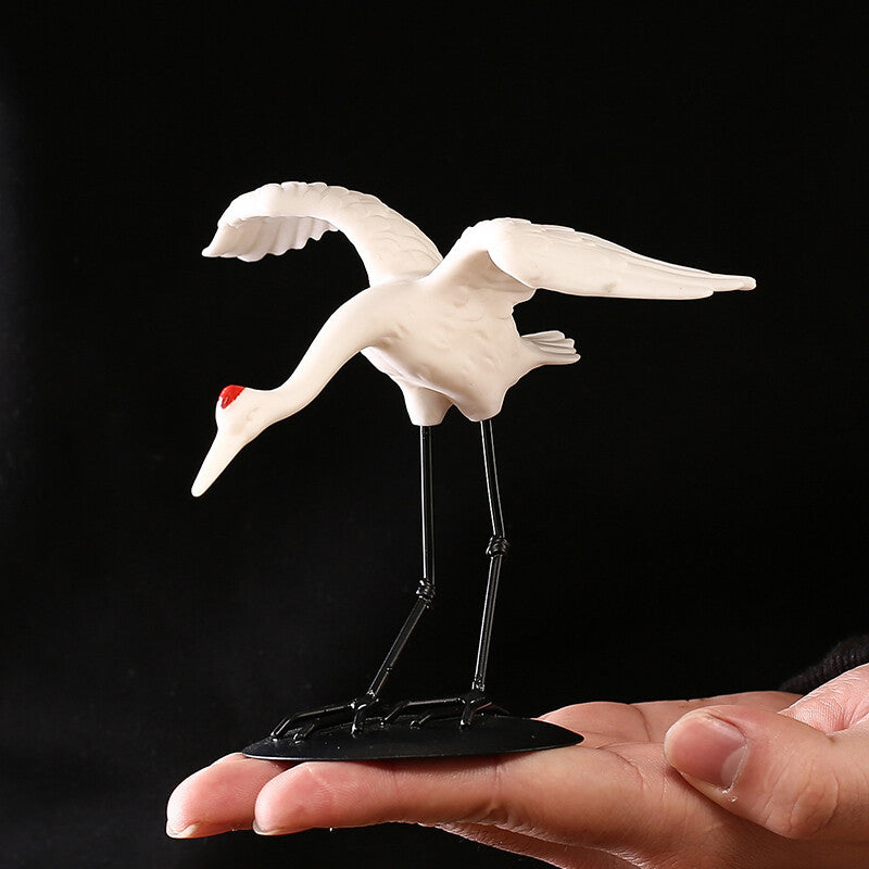 Creative Dehua white porcelain crane boutique can be raised tea pet ornaments office living room study desktop decoration gift