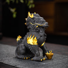 Kirin tea pet ornaments national style national trend boutique can be raised decoration auspicious beast creative home purple sand tea play tea table tea