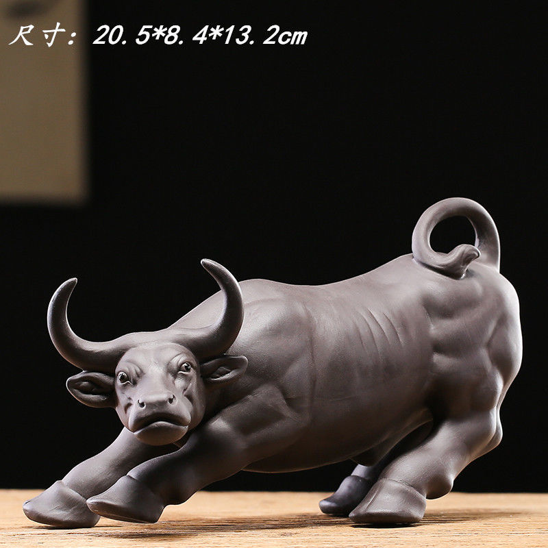 Purple clay zodiac ox fortune tea pet boutique can be raised ox year home gift decoration ornaments tea toys tea set spare parts