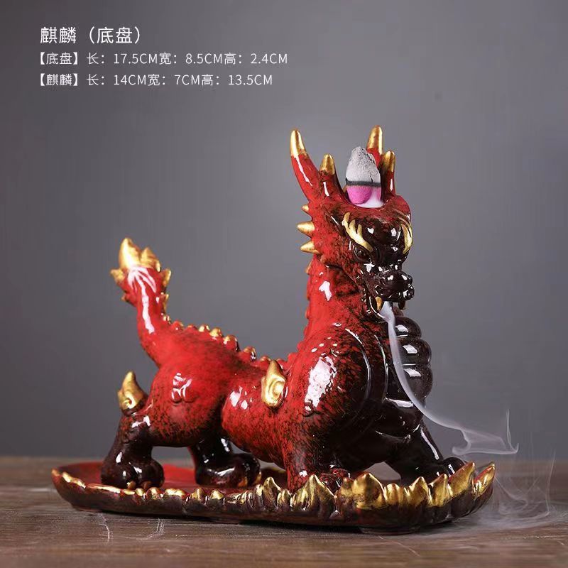 Lucky Chinese style sandalwood unicorn qianlima flow incense grains incense tea pet desktop living room car ornaments office