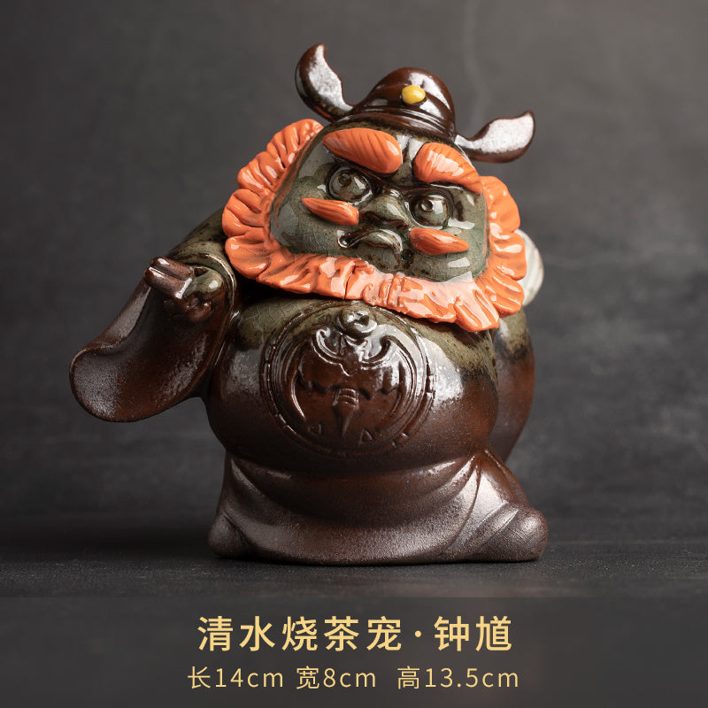 Qingshui Laoyan awakening lion tea pet ornaments can be raised on the tea table to attract wealth, personality, cute, creative desktop tea ceremony boutique accessories